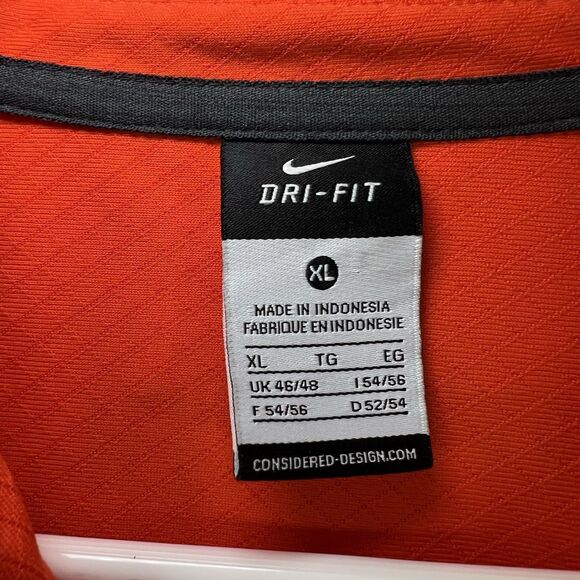 Miami Hurricanes Nike Team Polo Shirt Mens Size XL Orange Dri-Fit Short Sleeve - Picture 11 of 16